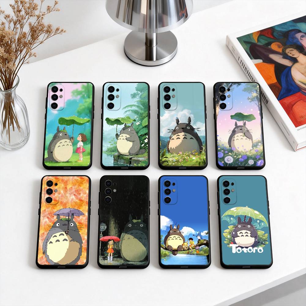 Cute Fat Cat T-Totoro-ct Phone Case For Samsung S25,S24,S21,S22,S23,S30,Ultra,S20,Plus,Fe,Lite,Note,10,Black Cover