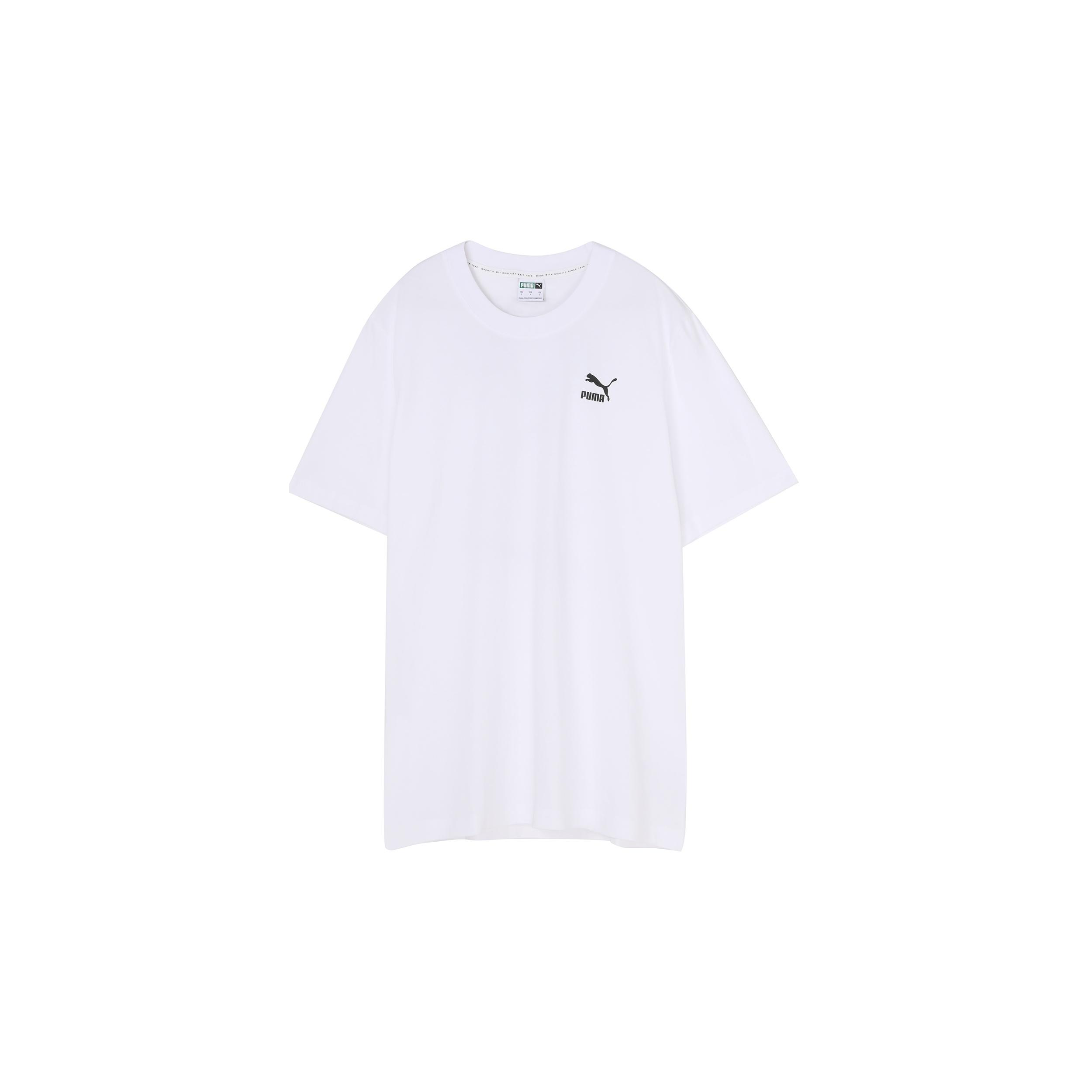PUMA Recheck Pack Graphic Tee Logo Printing Short Sleeve White Men s 598939-02 S