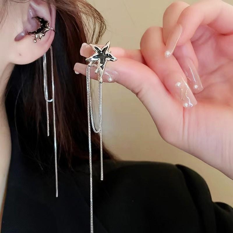

Irregular Chain Tassel Star Earrings Women Design Senior Sense of Fashion Personality Earring 2024 Y2K Trendy Party Zircon Gift