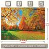 2D Bright Autumn Backdrop, Fall Forest Maple Trees Background for Outdoor Themed Events