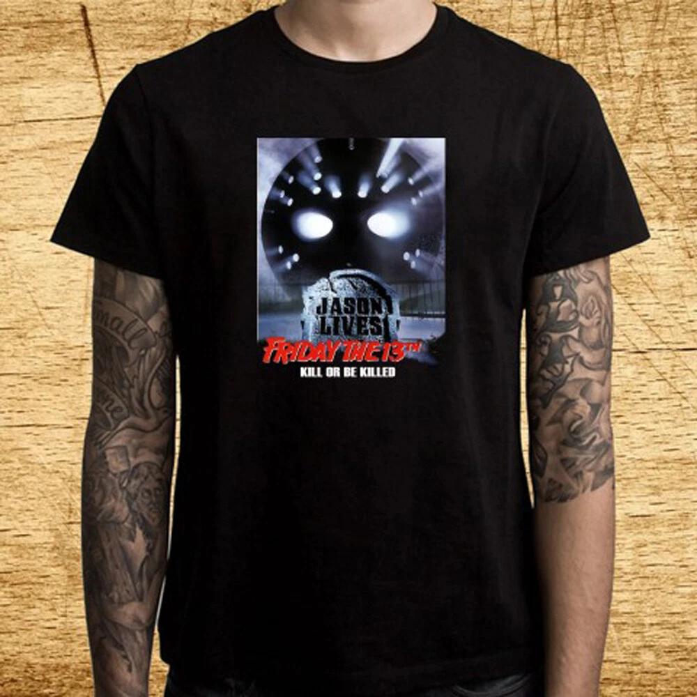 

Friday The 13th Classic Horror Movie Men s Black T-Shirt Tee Top Unisex 3XL