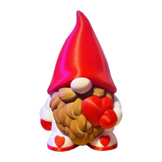 

Гном на День Святого Валентина 3D-друкована червона статуетка гнома з серцем-коханням для декору столу, полиць у приміщенні. Романтичний подарунок для нього/неї. Весілля червоний