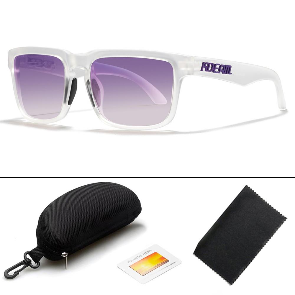 KDEAM Unisex Square Polarized Sunglasses Outdoor Retro Style Lightweight Comfortable Fashion Women Sun Glasses With Hard Case