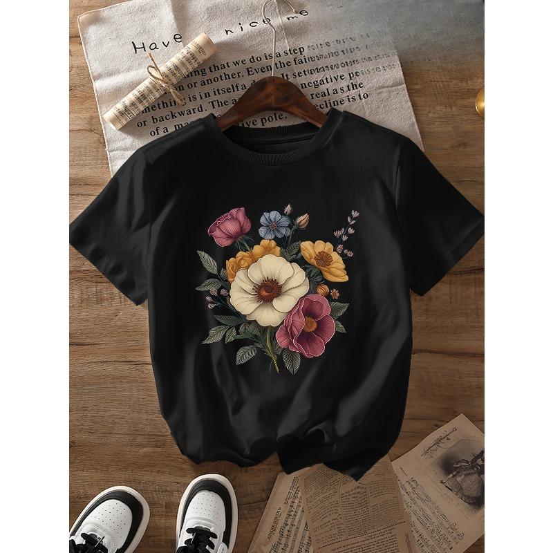 European sizes Summer Floral Short Sleeve