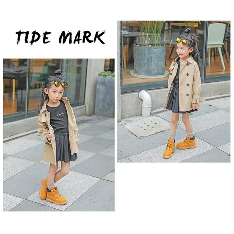 Stivali corti per bambini alla moda retrò autunno e inverno nuovi stivali singoli in pelle per ragazze stivali casual in pelle per ragazzi