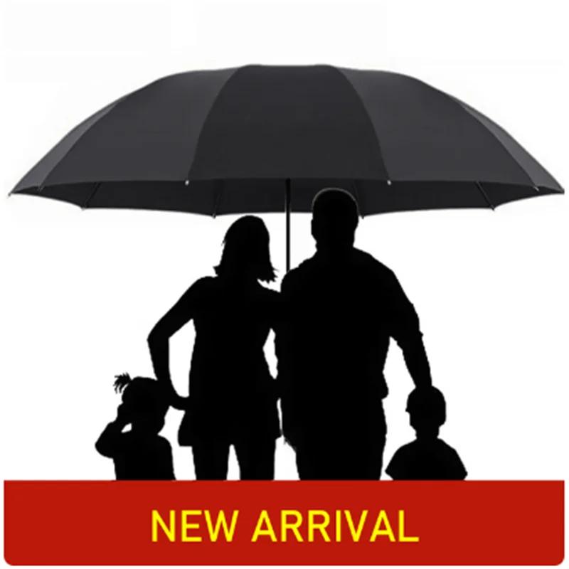 Super stor sammenleggbar paraply Regn Dame Vindtett Sol og Regn Paraguas Mann Doble Hele Familieparaplyer UBY28