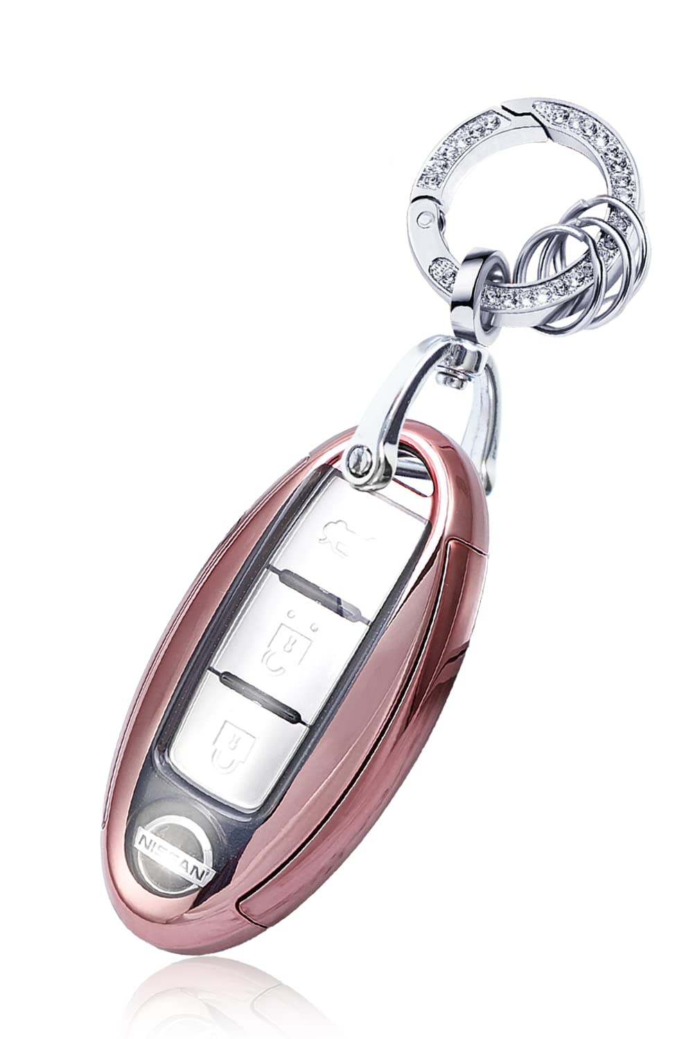 

MKMC TPU Key Case for Nissan Note Smart Key Cover for Nissan and Ariya Roox, Dayz, Serena, Kicks, e-Power, March, X-Trail (Pink) розовый