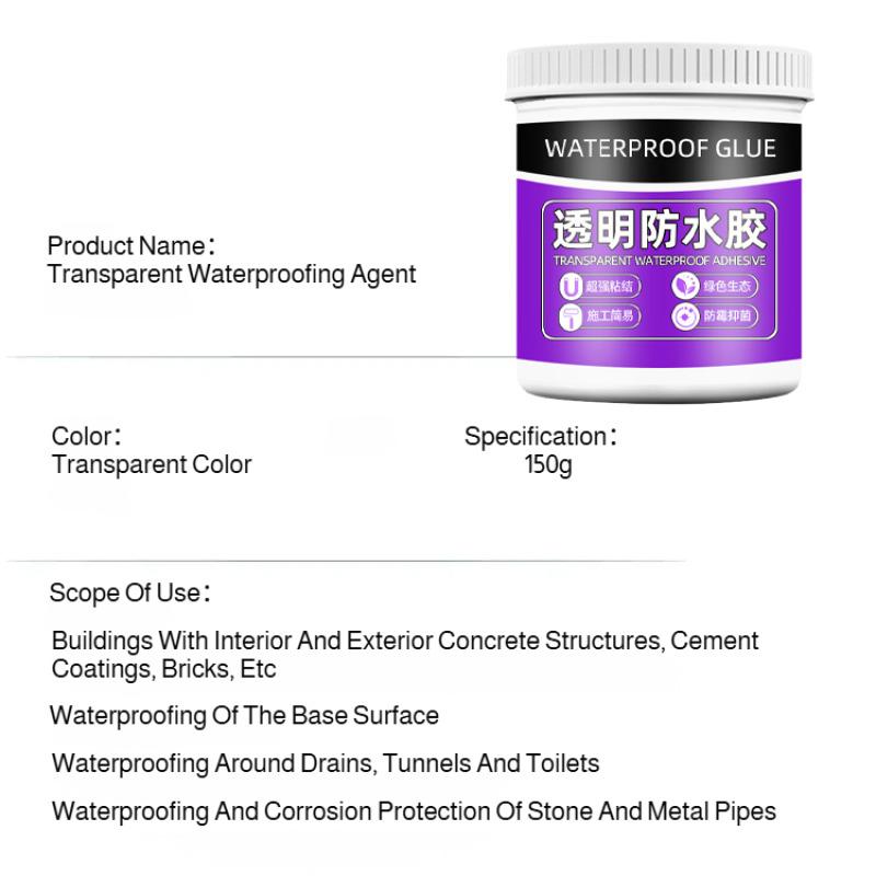Transparent Waterproof Sealant For Bathroom Kitchen Roof Leak Repair No Demolition Required Crystal Clear Leak Repair Bathroom