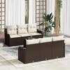VidaXL 7-Piece Garden Sofa with Cushions Brown Poly Rattan 3345588