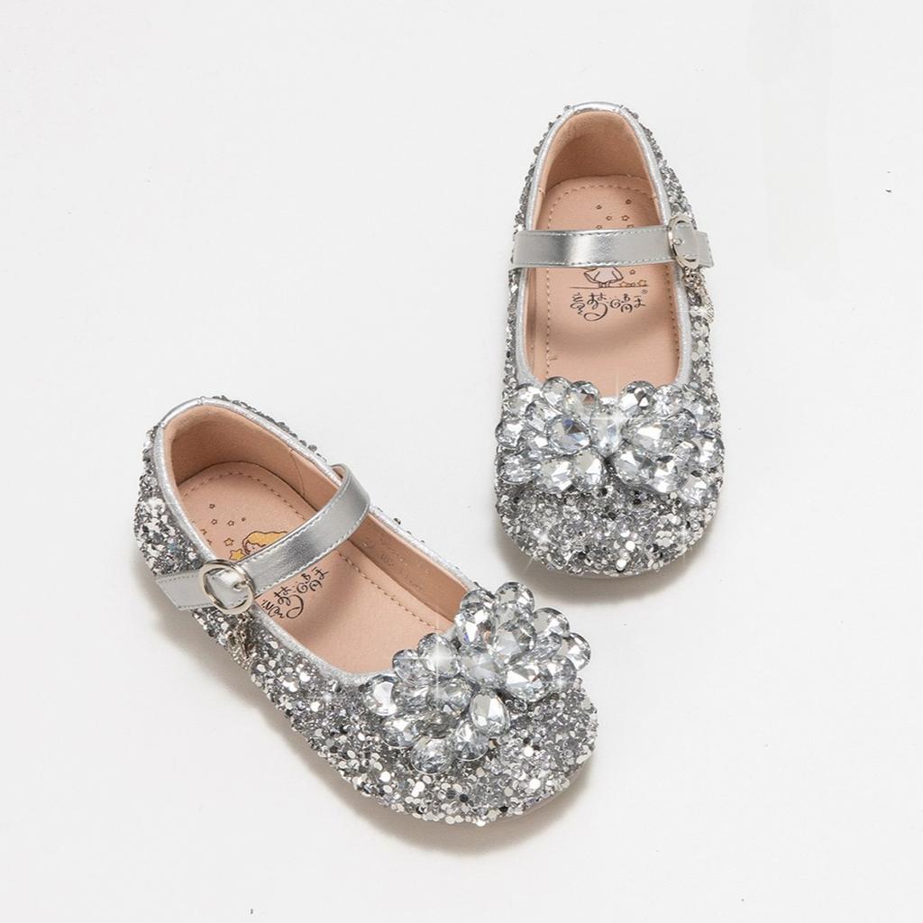 Girls' Fashionable Princess Shoes Children's High-end Crystal Shoes Soft-soled Small Leather Shoes Girls' Lightweight Shoes