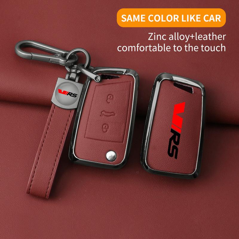 EBL2 Suitable for Skoda VIRS Kamiq Karoq Roomster Superb Kodiaq Octavia Fabia Rapid Citigo Car Key Case Alloy Leather Car Key Buckle