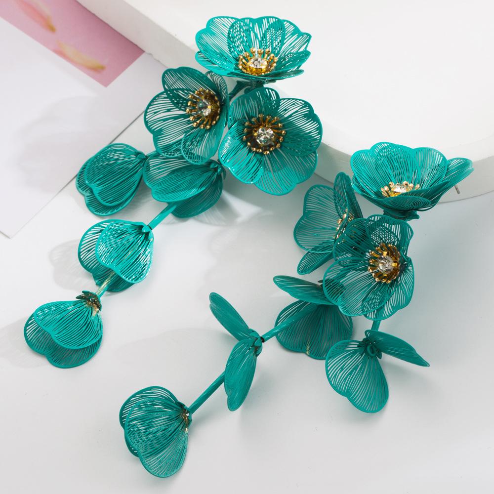European & American Layered Flower Earrings - Korean Summer Style