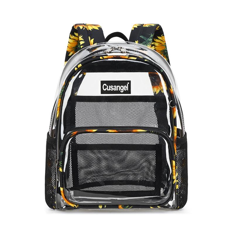 Sacs Transparents Violet 12 Pouces Sac à Dos Transparent Matériau TPU Mode Filles Sac d'École Peut Accueillir un iPad de 9,7 pouces