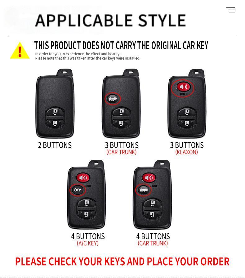 2/3/4 Tasten Autoschlüsselhülle Abdeckung Halter Schale Schlüsselanhänger Für Toyota Prius 30 Alpha Aqua Land Cruiser Auris für Lexus LC 200 Zubehör