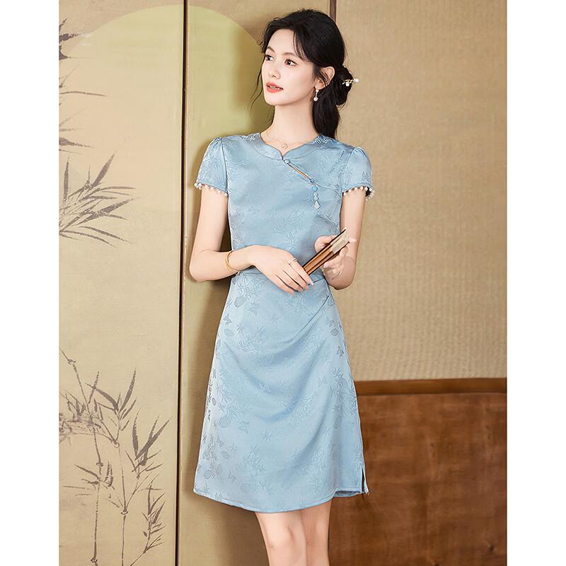 New Chinese Style Jacquard Cheongsam Dress