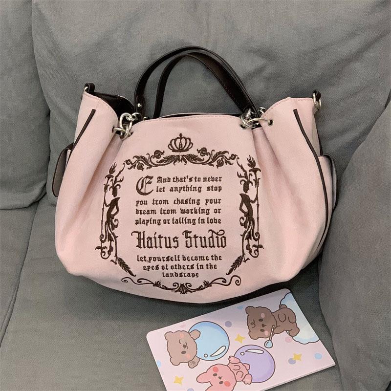 Vintage Letter Y2k Torebka Damska Gotycka Duża Pojemność Casual Crossbody Torebka Damska Harajuku Estetyczna Torba Tote
