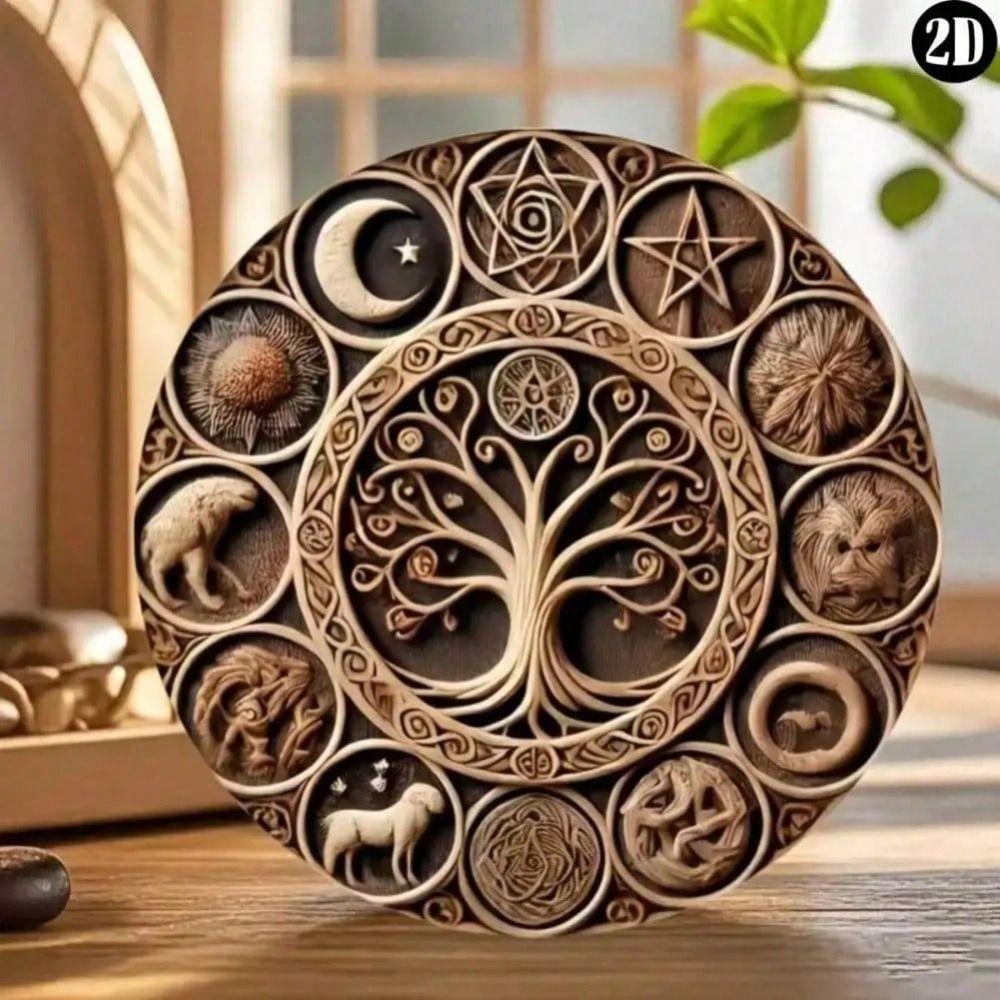 Handmade Metal Tin Plate Wall Art Home Decor 20x20cm
