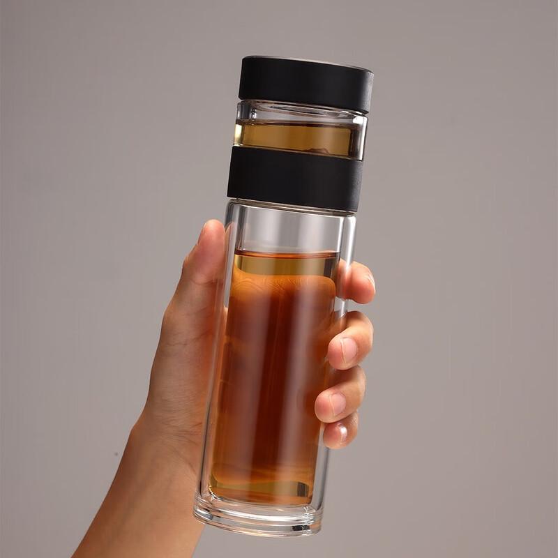 Tea Infuser Double Wall Glass Mug