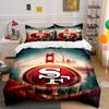 Golden Gate Bridge SF Logo Design Bedding Duvet Cover Set Duvet Cover Pillowcases  (1*Duvet Cover 2*Pillowcases, Without Duvet Insert)