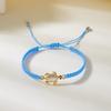 Boho Sea Turtle Braided Bracelet for Women Full Rhinestone Cute Tortoise Hand-woven Adjustable Bangles Party Harajuku Jewelry