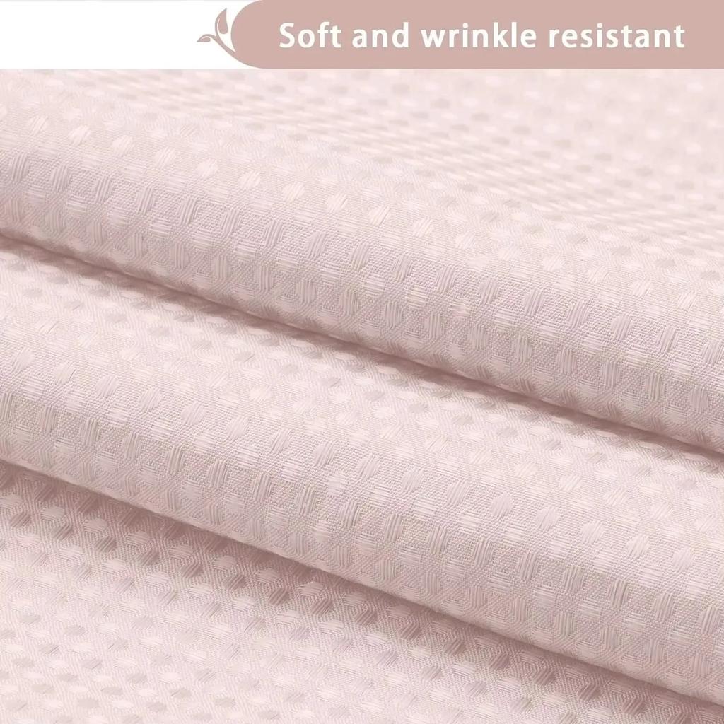 1PC Hookless Waffle Check Shower Curtain Hotel Grade Double Layer Waterproof Bathroom Shower Curtain Easy To Install 10 Colors