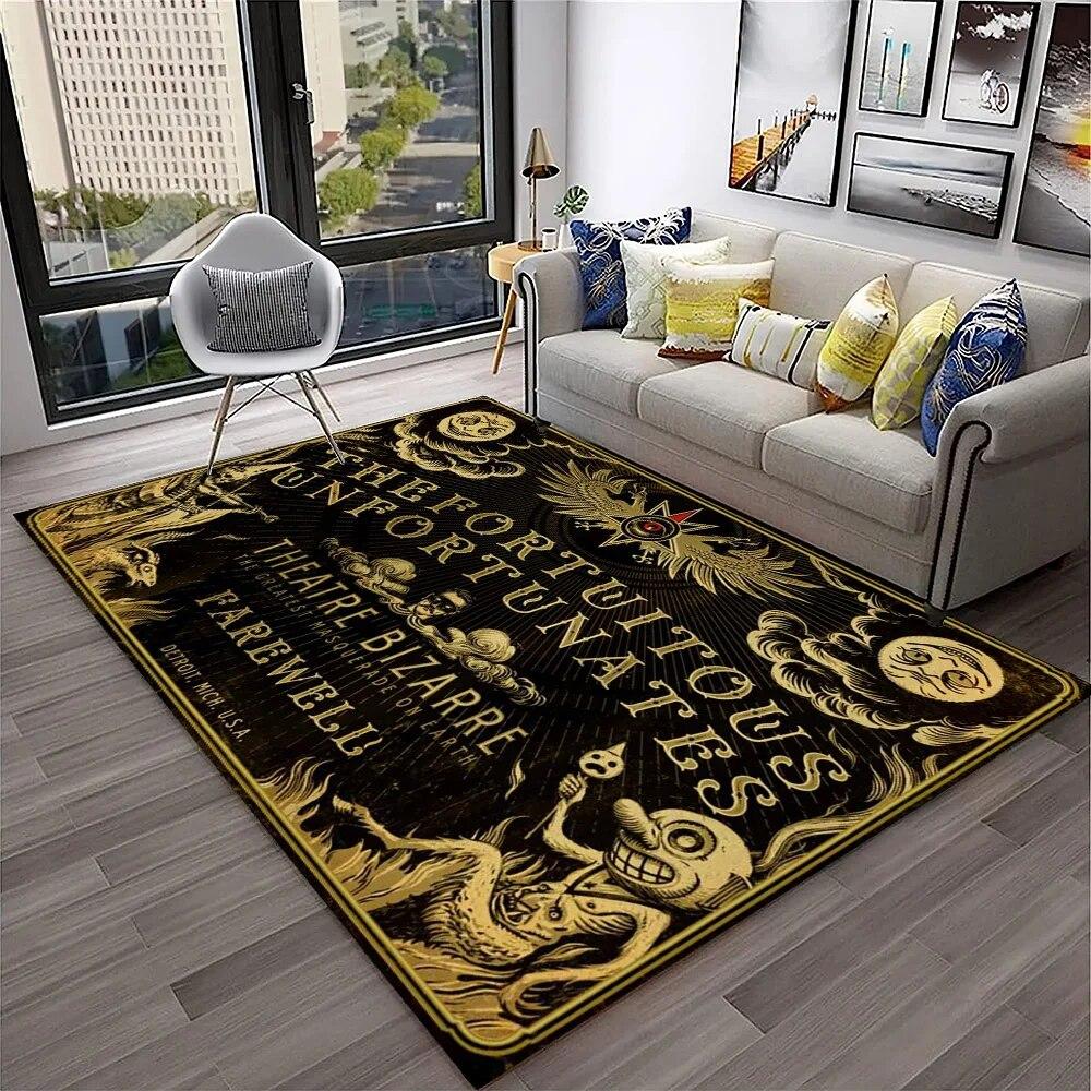 Horror Witchcraft Ouija Tarot Gothic Carpet Rug for Home Living Room Bedroom Sofa Doormat Decor,Kid Area Rug Non-slip Floor Mat