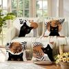 Black Cat Boho Pillow Covers Double-Sided Printed Botanical Terracotta Throw Pillow Cases For Sofa Bedroom Living Room