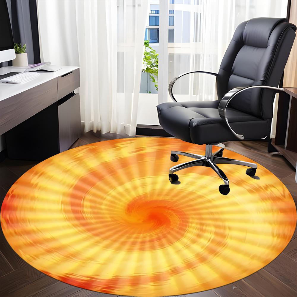1pc Spiral Sunburst Chair Carpet for Office, Soft and Durable Office Rug for Interior Decoration, Perfect for Office Yy251227088