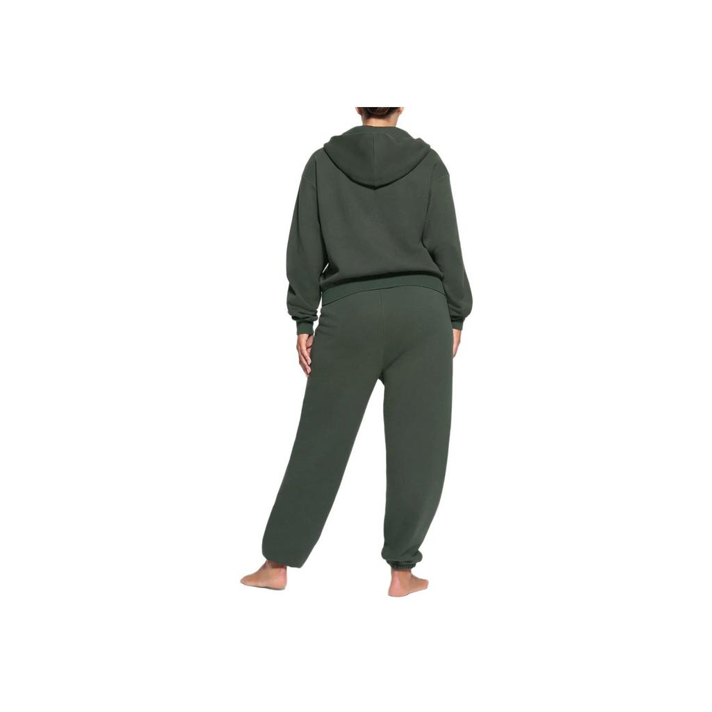 Skims Cotton Fleece Classic Zip Up Hoodie Women hoodies Spruce TP-ZUP-4476-SPR