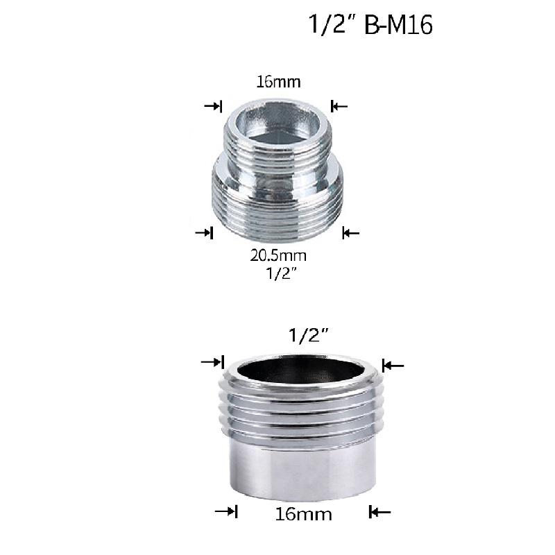 Water Faucet Coupler 1/2'' M16 M18 M20 M22 M24 M28 Thread Connector Tap Shower Adapter Bubbler Kitchen Bathroom Reducer Joint