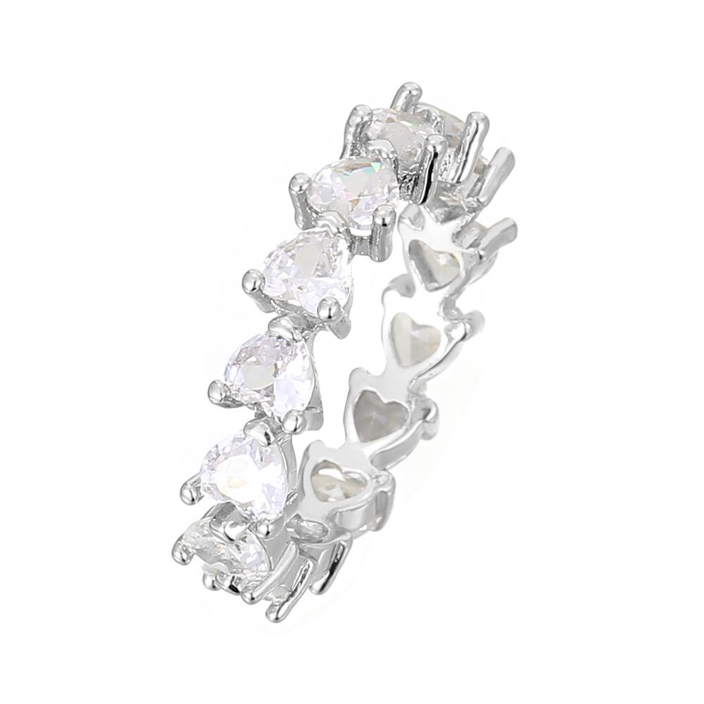 Schicke strahlende kubanische Gliederkettenringe für Damen Ice Out Mikro-Pavé Zirkonia Tennisring Modeschmuck Hiphop Rock Schmuck