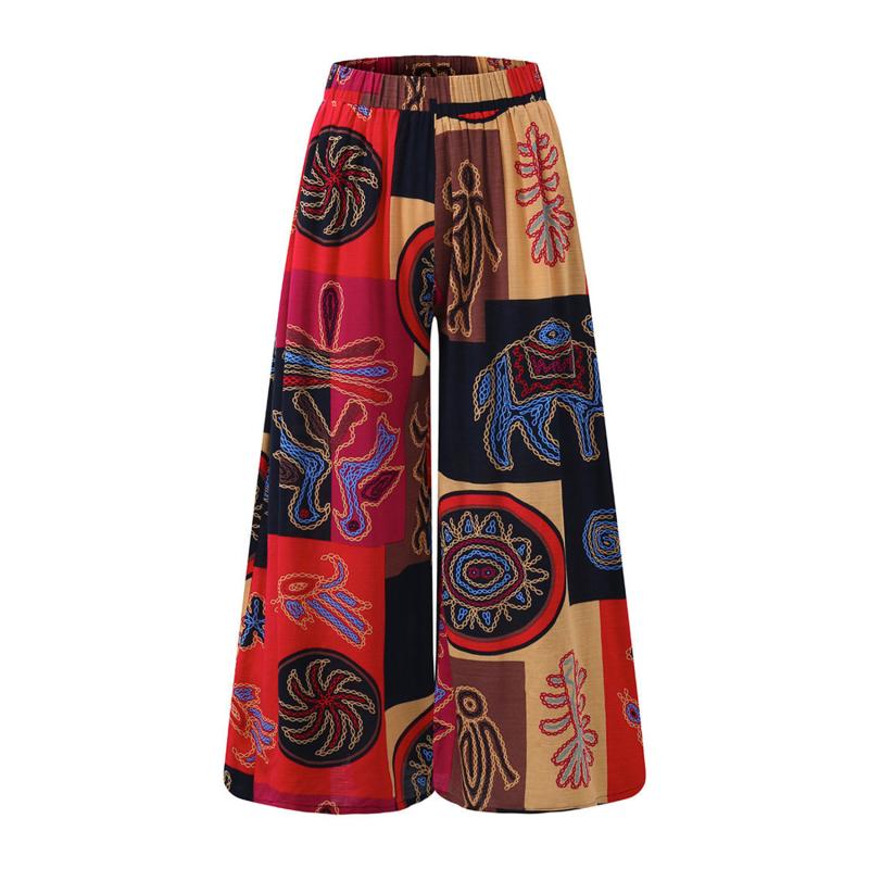 Ethnic Style Wide-leg Pants Women's Yoga Harem Pants Gypsy Hippie Thai Bohemian Palace Pants Waist Aladdin Women's Pants