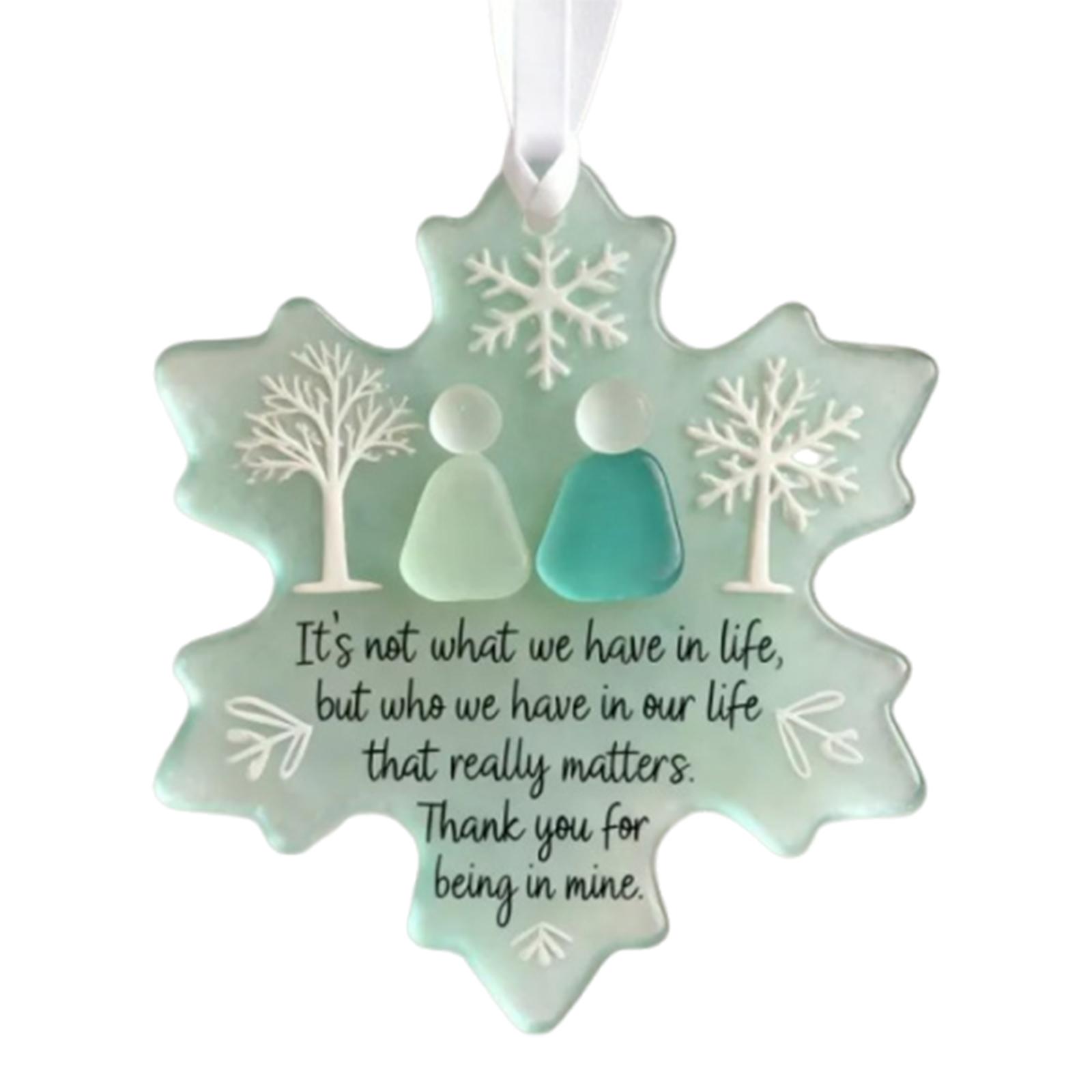 

Sea Glass Art Ornaments Snowflake-Shaped Sea Glass Ornament Handcrafted Sea Glass Ornament for Christmas Tree