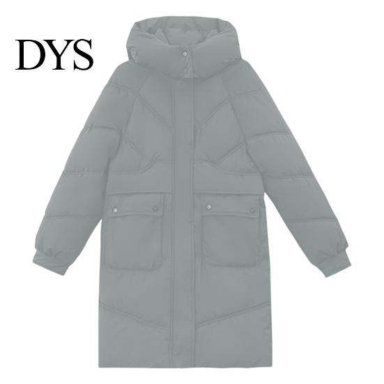 Winter Cotton Coat Down Neck Protection Stand Collar Padded Hooded with Pockets Jacket Zip-up Parka Windproof Heat Retention Daily Cold Weather