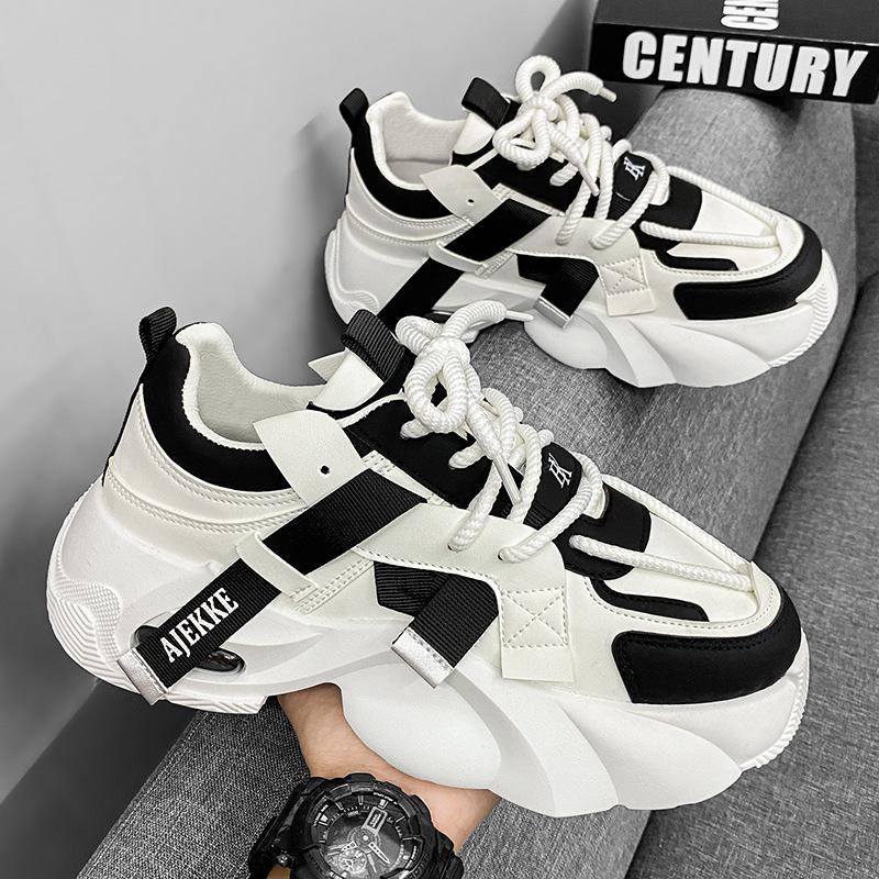 New Luxury Men's Sneakers Fashion Trend Versatile Casual Board Shoes for Teenagers Thick soled Height Increasing Running Shoes