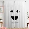 2pcs 2D Flat Printing Curtains Happy Sad Face Decide Polyester Without Electricity Holiday Decorations Use for Holiday Party