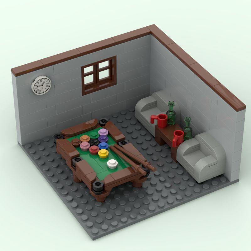 Street View Corner Room Bar Kitchen Scene Diy Assembly Holiday Gift Ornament Building Block