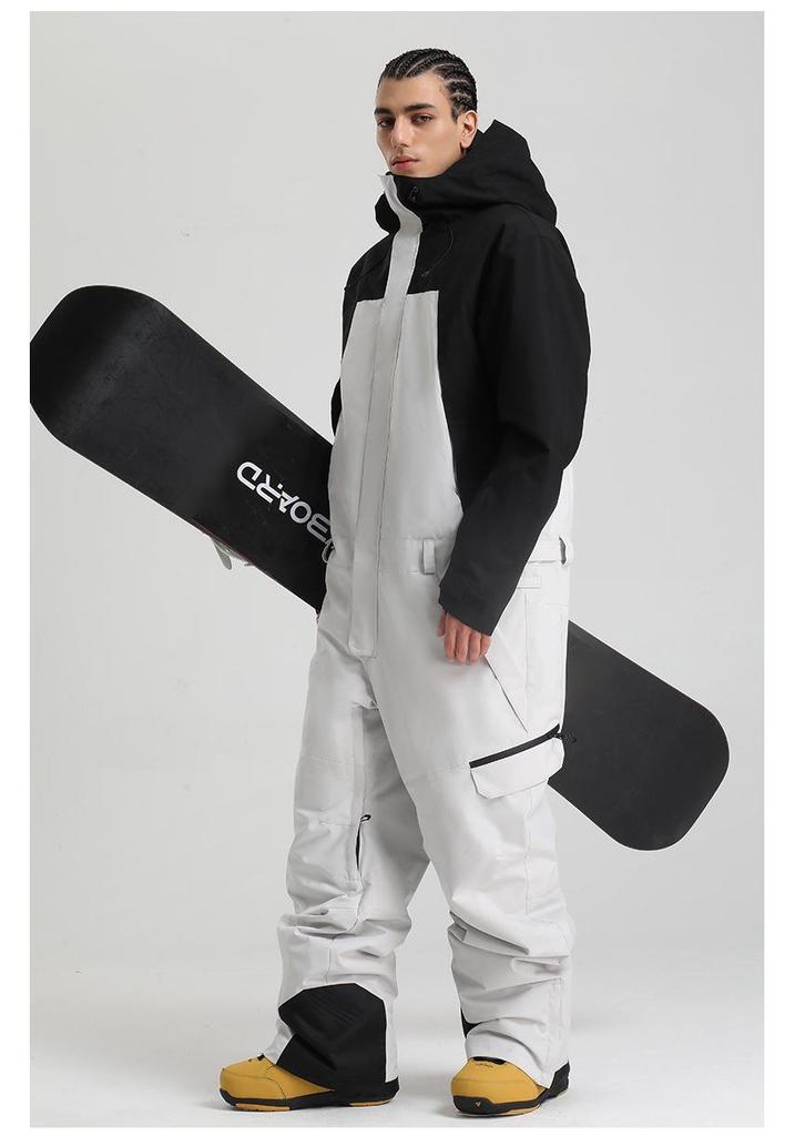 Men's One-Piece Ski Suit: Windproof, Waterproof, Breathable, Thickened, and Warm for Snowboarding