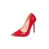 Fashion New Rivet Patent Leather Shallow Mouth High Heels Stiletto Women's Sexy Pointed Toe Large Size Single Shoes