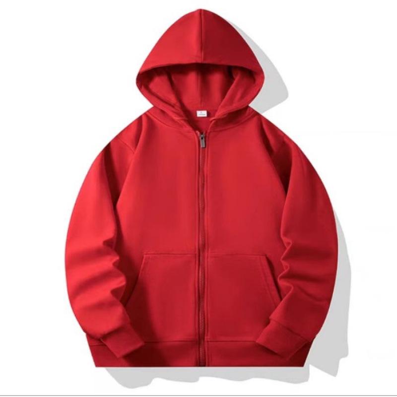 Felpa con cappuccio e zip in cotone color caramella per ragazzi e ragazze - Felpa con colletto alto e tasche, 110-170 cm, 280g, Versione tinta unita.