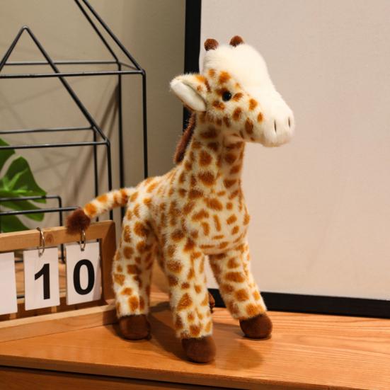 Plush Giraffe Doll Soft Cute Stuffed Giraffe Standing Plush Animal Toy Fluffy Giraffe