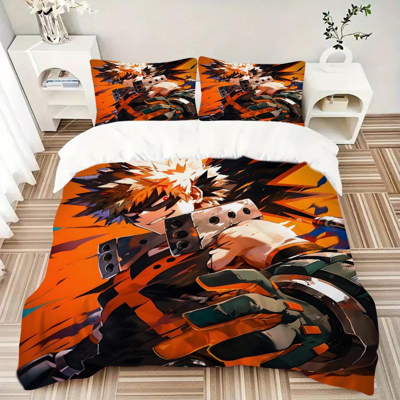 Anime Battle Print 3Pcs Bedding Setduvet Cover With 2 Bedropillowcase Home Birthday Gift
