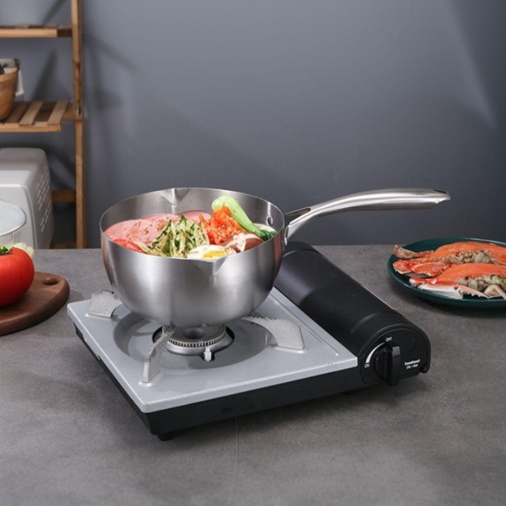 With Glass Lid Stainless Steel Saucepan No Coating Soup Pot Universal Stew Pot Stove