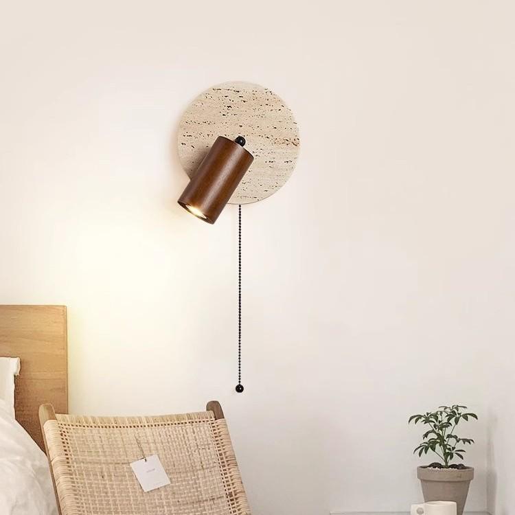 Yellow Mid-Century Rotatable Bedroom Wall Lamp with Switch for Bedside Reading