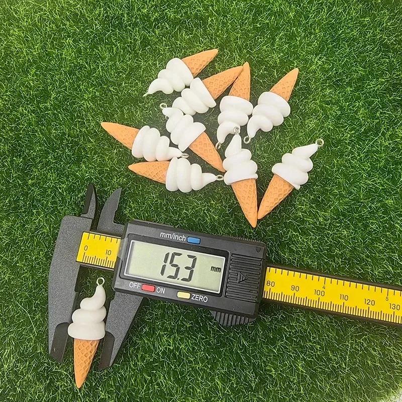 10pcs Kawaii Simulated Food Ice Cream Charms Cute Handmade Resin Pendant Flatback Keychain DIY Jewelry Making Findings