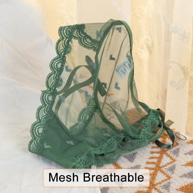 Sexy Lace Panties Printed Heart Lingerie Low-Rise Breathable Hollow Out Briefs Strappy Knickers