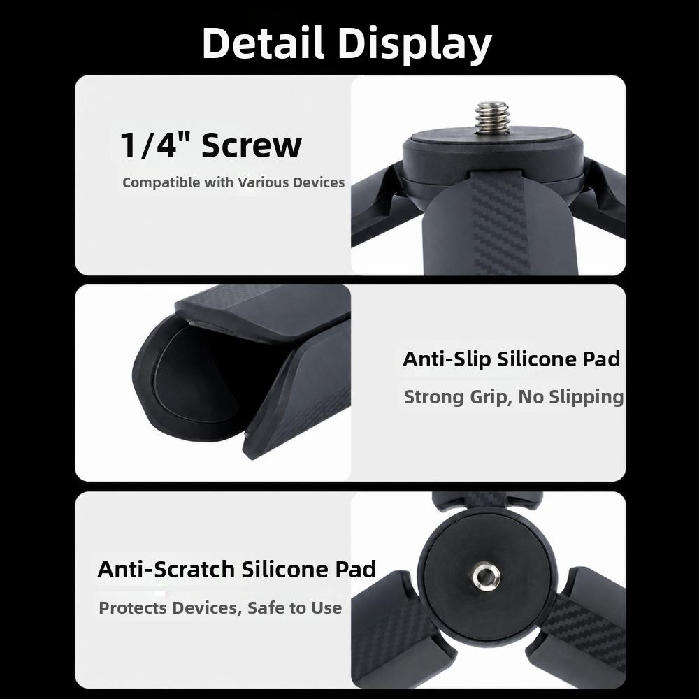 ABS Desktop Tripod with 1/4" Screw Photography Stand Portable Mini Tripod for DJI OSMO Pocket 3/4