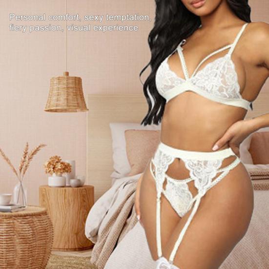 3 Teile/satz Sexy Unterwäsche Versuchung Verführerisch mit Strumpfband Mode Sexuelle Büstenhalter Drei-stück Anzug für Mädchen