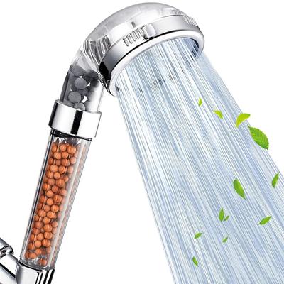 1pc Filtered Shower Head ABS High Pressure Water Saving Spray Handheld Clear Showerheads with With Filter Beads for Bathroom