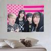 1pc Funny Emo Band Group Pink US Flag Print Tapestry 2D Polyester Wall Hanging Scene Kid Aesthetic Decor Tapestry Gift for Em